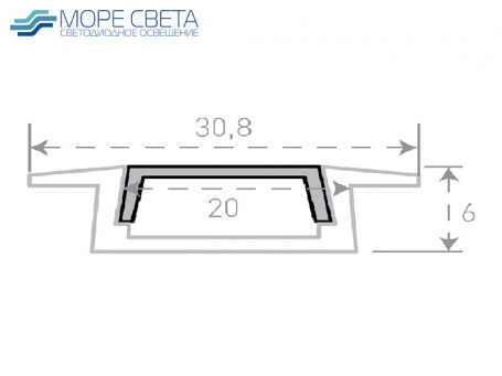 Встраиваемый светодиодный профиль SL-3006-F (253) комплект