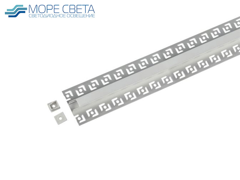 Встраиваемый светодиодный профиль 5313 под шпатлевку и плитку (2,5м) комплект