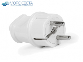 Вилка сборная SBE-16-P01-w 16A 250V с/з белая