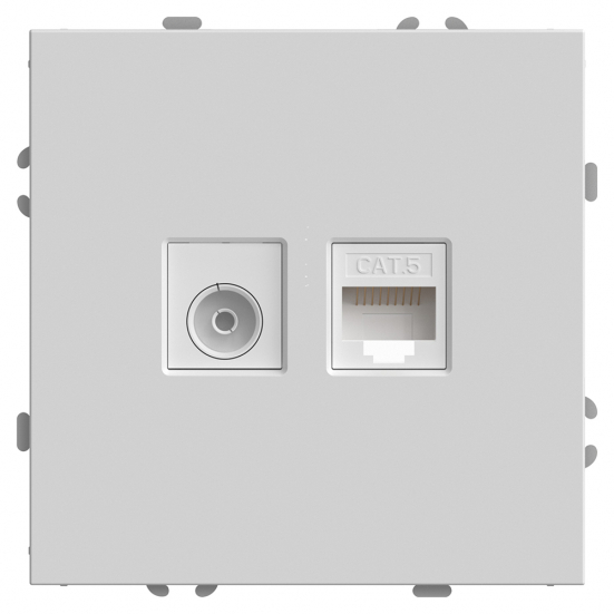 STEKKER ЭМИЛИ Розетка (механизм) TV+ компьютерная  БЕЛЫЙ ФАРФОР  RST16-5106-01 IP20