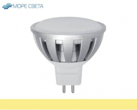 Светодиодная лампа GU5.3 5-6W 2700-3200K 220V теплая белая