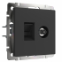 Розетка ТВ+Ethernet RJ-45 6 cat. Werkel W1181308 черная