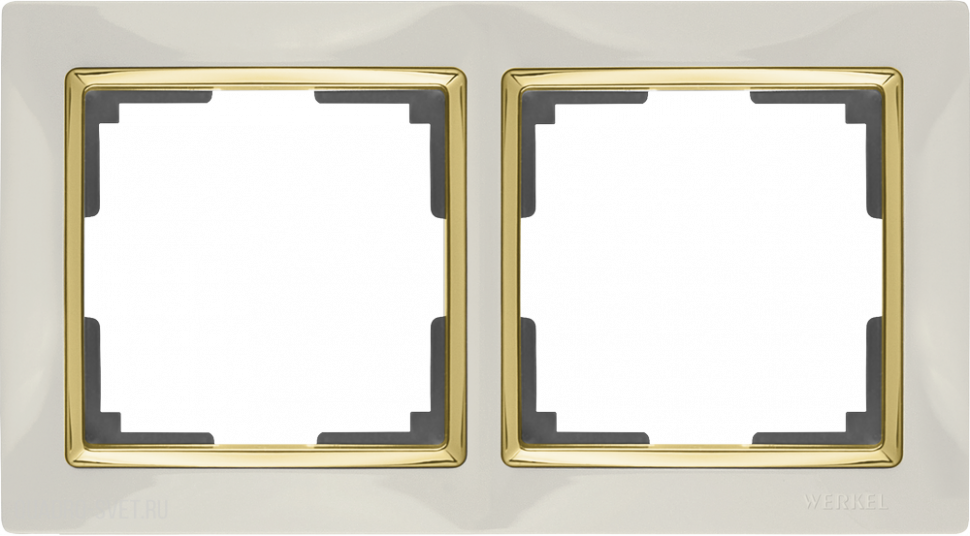 Рамка на 2 поста Werkel WL03-Frame-02-ivory-GD Слоновая кость / золото*** Рамка на 2 поста Werkel WL03-Frame-02-ivory-GD Слоновая кость / золото***
