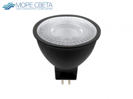 Светодиодная лампа GU5.3 10W 2700-3200K 220V 30° линза WW черная