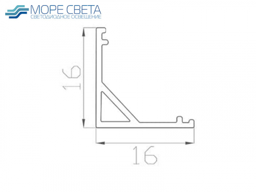 Угловой светодиодный профиль SL-Nugl-16x16-U