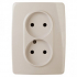12-2007-02 ЭРА Розетка 2X2P, 16А-250В, б.л., Эра12, слоновая кость