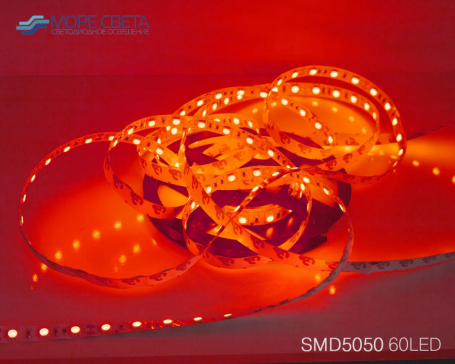 Светодиодная лента SMD5050 60LED 14.4W 12V IP20 Красная