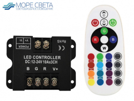 Контроллер RF24-360C (RGB, 12-24V, 30A, 360-720W, Пду RF, Белый)