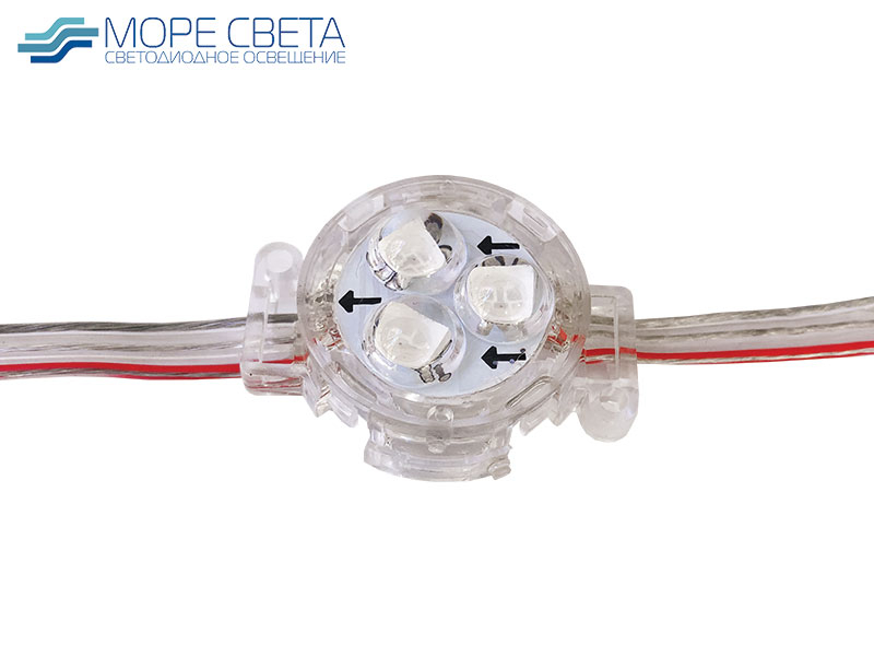 Светодиодный пиксель SL-PXL-PL 3SMD 0.72W 12V IP65 бегущий огонь прозрачный с линзой Светодиодный пиксель SL-PXL-PL 3SMD 0.72W 12V IP65 бегущий огонь прозрачный с линзой