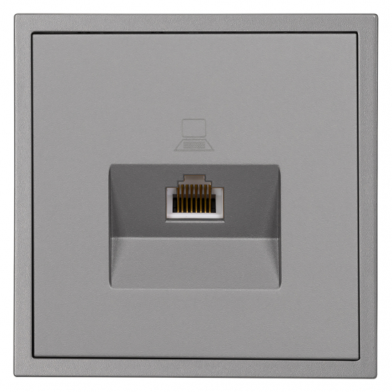 Розетка компьютерная RJ-45 1-местная графит "Капелла"