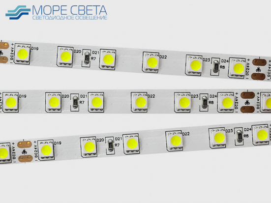 Светодиодная лента SMD5050 60LED 14.4W 24V IP20 Холодная белая