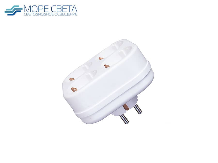 Разветвитель TOKER 4T4 на 4 розетки 16A белый Разветвитель TOKER 4T4 на 4 розетки 16A белый