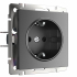 Розетка с заземлением Werkel W1171064 Графит матовый
