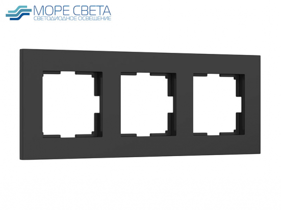 Рамка Slab на 3 поста Werkel W0032908 Черный матовый