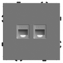 STEKKER ЭМИЛИ Розетка (механизм) 2-я компьютерная RJ-45 ПЛАТИНОВО-СЕРЫЙ  RST16-5111-10 IP20