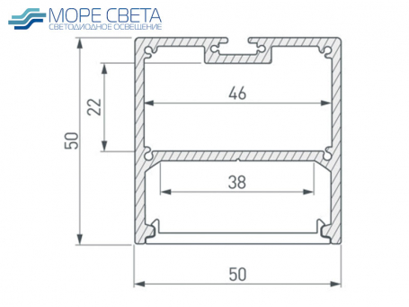 Профиль SL-LINE-5050-2000 ANOD (ARL, Алюминий)