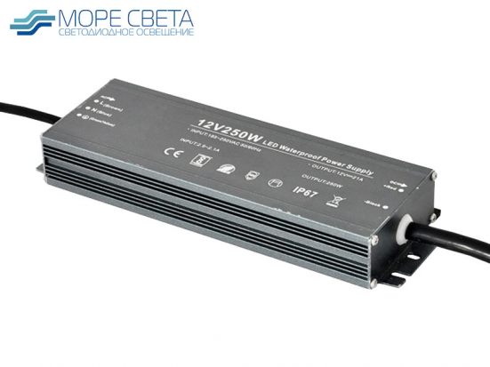 Блок питания SL 250Вт 12В 20.8А IP67 металл Slim