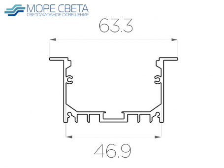 Встраиваемый светодиодный профиль SL-6332-F