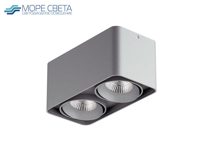 Р-Накладной светильник Lightstar Monocco x2 212529 под лампу GU10 Квадрат серый*** Р-Накладной светильник Lightstar Monocco x2 212529 под лампу GU10 Квадрат серый***