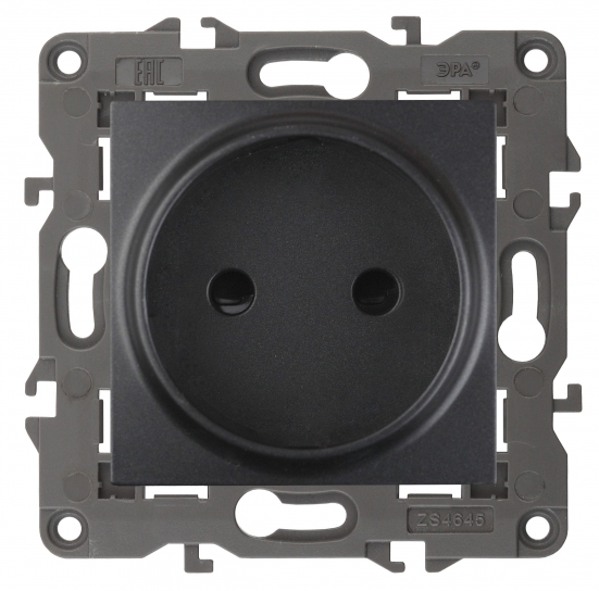 14-2105-05 ЭРА Розетка 2P, 16A-250В, IP20, Эра Elegance, антрацит