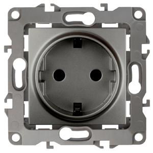 12-2101-12 ЭРА Розетка 2P+E Schuko, 16A-250В, IP20, Эра12, графит 12-2101-12 ЭРА Розетка 2P+E Schuko, 16A-250В, IP20, Эра12, графит