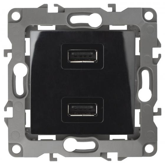 12-4110-06 ЭРА Устройство зарядное USB, 230В/5В-2100мА, IP20, Эра12, чёрный