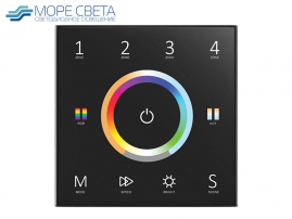 Панель настенная Lux Smart T25-1B (4 зоны, RGB+CCT, RF, Черный)