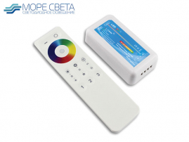 Контроллер + 1 приемник SL-YC011 (RGB, 12-24V, 12A, 144-288, RF, 3 зоны, Белый)