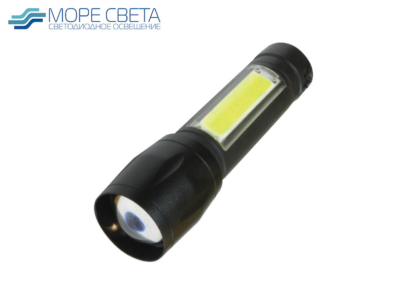 Фонарь светодиодный KocAc1011Lith 3вт ХРЕ, 3Вт СОВ, лит. аккум. 600mAh, Micro USB шнур***