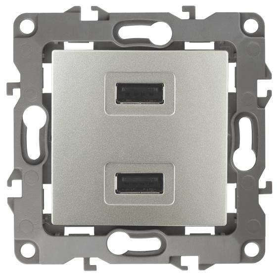 12-4110-15 ЭРА Устройство зарядное USB, 230В/5В-2100мА, IP20, Эра12, перламутр 12-4110-15 ЭРА Устройство зарядное USB, 230В/5В-2100мА, IP20, Эра12, перламутр
