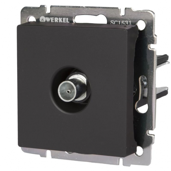 ТВ-розетка оконечная Werkel W1183008 Черная матовая