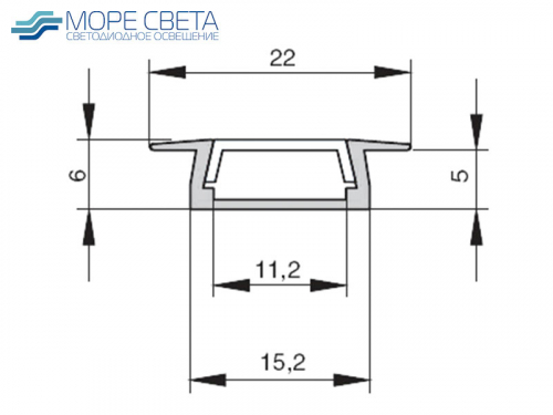 Встраиваемый светодиодный профиль SL-2206-F (251W) Белый комплект