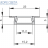 Встраиваемый светодиодный профиль SL-2206-F (251W) Белый комплект