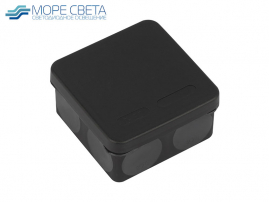 Распределительная коробка 80x80x40 УФ квадрат черная