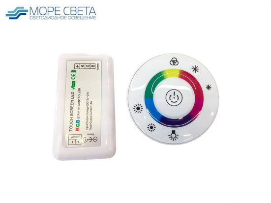 В-Контроллер LED-TOUCH-ROUND (RGB, 12-24V, 18A, 216-432W, Пду RF, Белый)