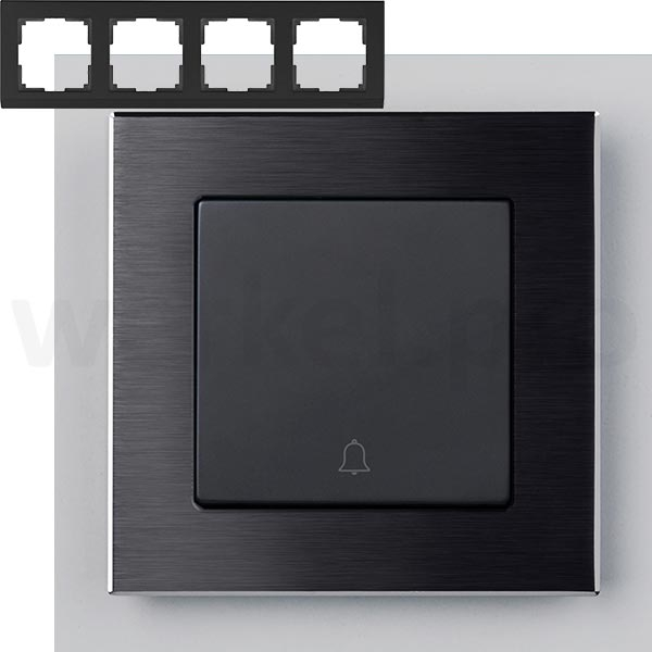 Рамка на 4 поста Werkel W0041708 Черный алюминий
