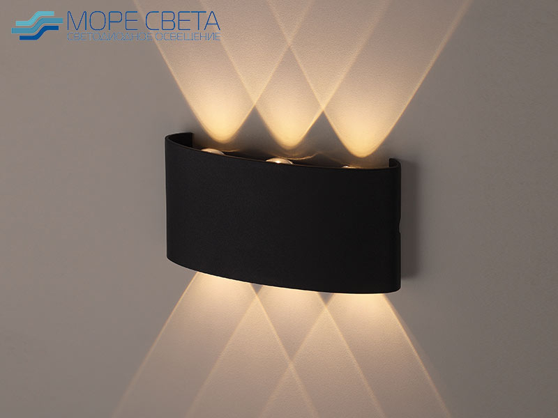 Р-Настенный LED светильник Эра WL12 BK 6W 3000K IP54 черный*** Р-Настенный LED светильник Эра WL12 BK 6W 3000K IP54 черный***