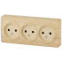 11-2207-11 ЭРА Розетка 3х2P, 16A-250В, IP20, ОУ, Эра Эксперт, сосна