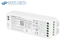 Приемник Mi-Boxer ZL5 Zigbee 3.0+2,4 ГГц 5 в 1 (Dimm/CCT/RGB/RGB+W, 12-24V, max. 15A, 180-360W)