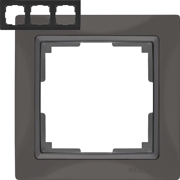 Рамка Snabb Basic на 3 поста Werkel W0032007 Серо-коричневый Рамка Snabb Basic на 3 поста Werkel W0032007 Серо-коричневый