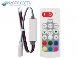 Контроллер LP T130-S Mini (RGB,12-24V, 6A, 72-144W, Пду RF, Белый)