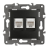 14-3108-05 ЭРА Розетка 2хRJ45, IP20, антрацит
