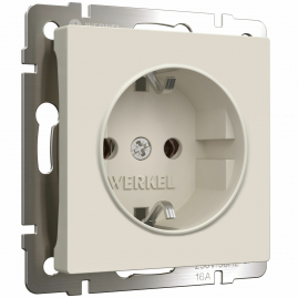 Розетка с заземлением Werkel W1171062 Айвори матовый