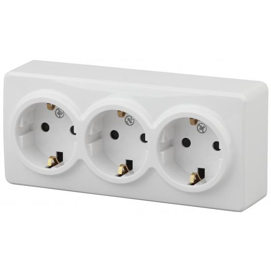 11-2209-01 ЭРА Розетка 3х2P+E Schuko со шторками, 16A-250В, IP20, ОУ, Эра Эксперт, белый 11-2209-01 ЭРА Розетка 3х2P+E Schuko со шторками, 16A-250В, IP20, ОУ, Эра Эксперт, белый