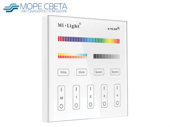 Настенная панель Mi-Boxer B4 (RGB/RGBW/CCT, 4 зоны, RF, Белая)