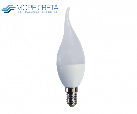 Светодиодная лампа СВЕЧА НА ВЕТРУ E14 5-6W 4000-4500К 220V дневная белая
