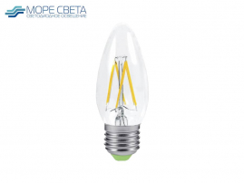 Светодиодная лампа филамент СВЕЧА E27 5W 220V 4000-4500K Прозрачная дневная белая