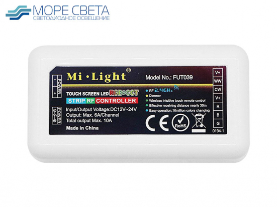 Приемник Mi-Boxer FUT039 (RGB+MIX, 12-24V, 5x6A, max.10A, 120-240W)