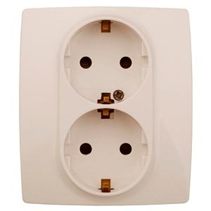 12-2104-02 ЭРА Розетка 2X2P+E Schuko со шторками, 16A-250В, IP20, Эра12, слоновая кость 12-2104-02 ЭРА Розетка 2X2P+E Schuko со шторками, 16A-250В, IP20, Эра12, слоновая кость