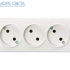 Розетка 3-местная 10А 220V IP20 б/з белая